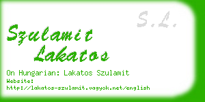 szulamit lakatos business card